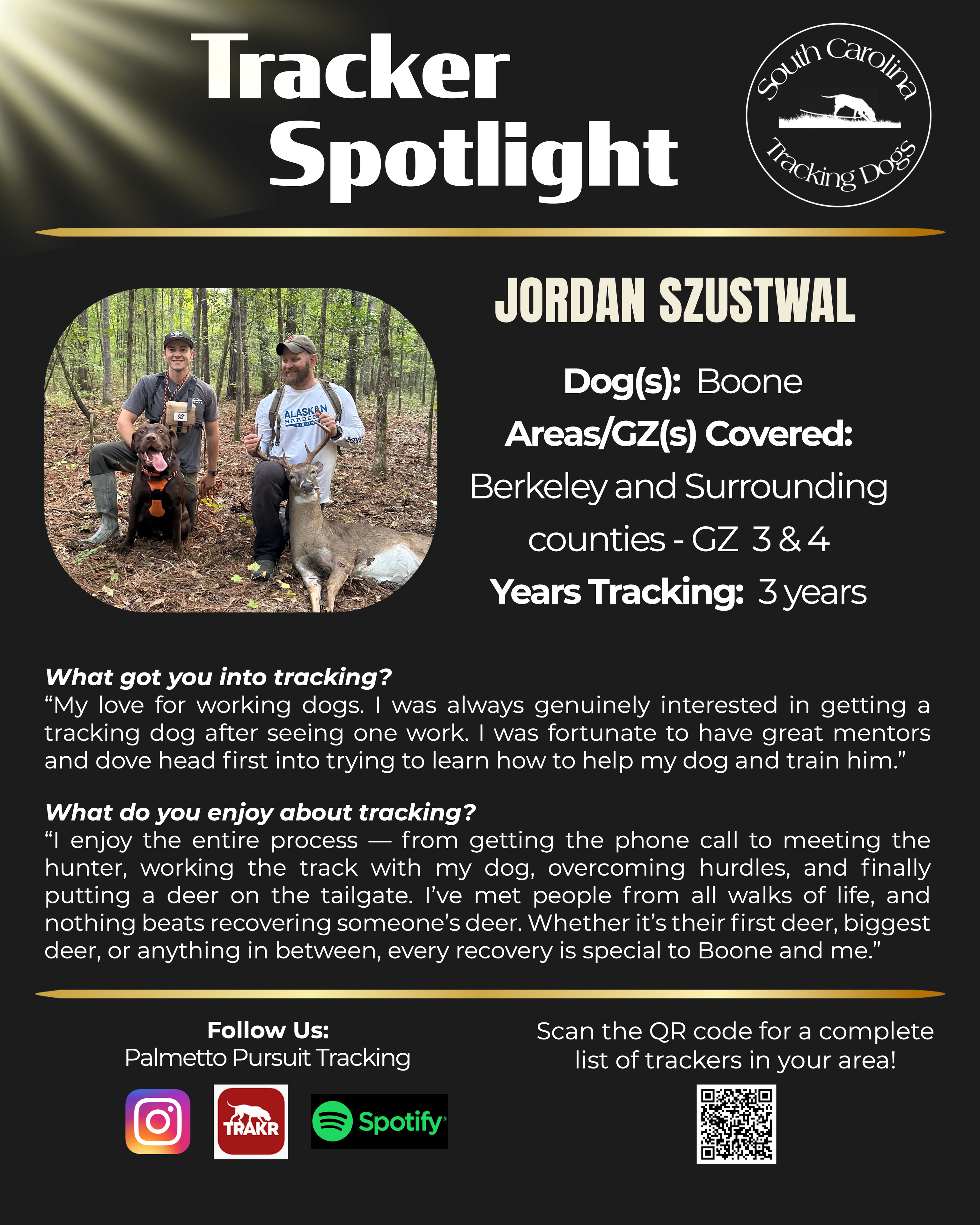 Tracker Spotlight — Jordan Szustwal